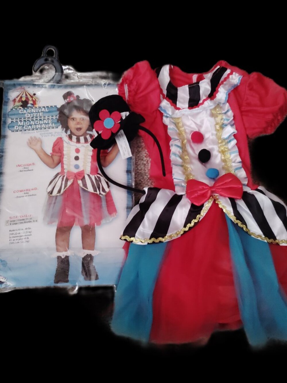 FUN WORLD CARNIVAL CUTIE 2 PC TODDLER HALLOWEEN COSTUME DRESS-GIRLS SIZE 3T-4T